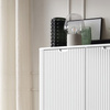 Highboard mit Lamellen auf hohen Beinen CARLO Weiß