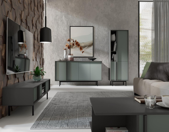 TV-Schrank schmal Salbei/Anthrazit MALTS