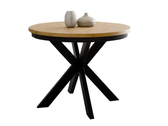 Runde Esstische BELLAMI Eiche artisan Schwarz