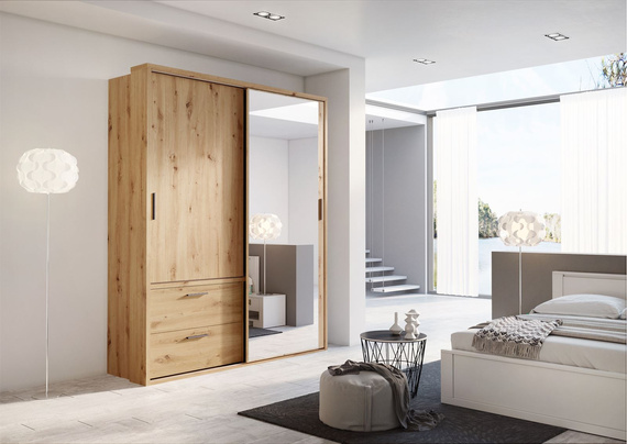 Kleiderschrank mit 2 Schubladen ARTI Eiche artisan