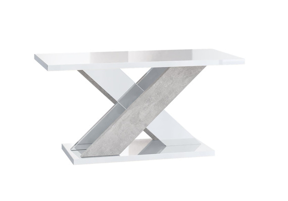 Couchtisch AMI Weiß Hochglanz+Beton