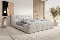 Elegantes Designerbett mit weichem Bezug 180x200 Grau