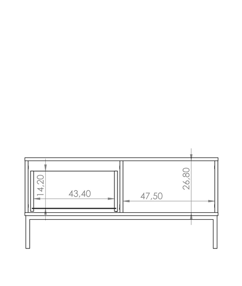 Couchtisch mit Schublade MENS Eiche Hikora
