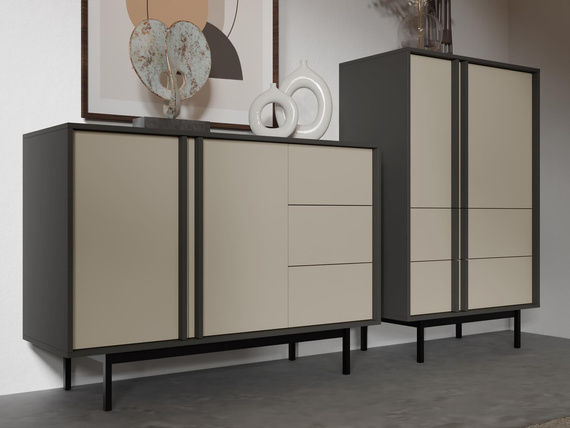 Elegant design Kommode Beige/Anthrazit MALTS