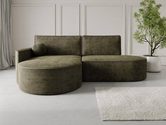 Hochwertiges Ecksofa L Eleganz trifft Komfort Olivgrün MORENO