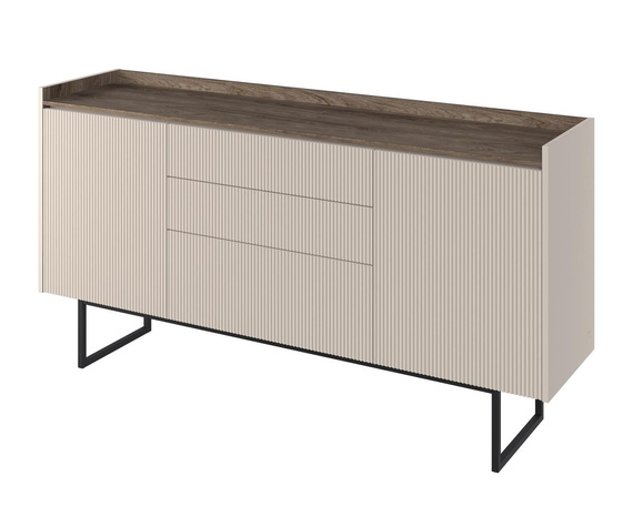 Kommode 3 Schubladen beige/eiche dunke DENI