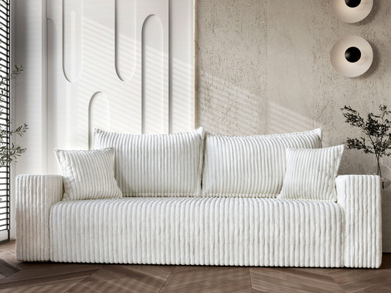 Modern cordstoff Schlafsofa weiß CORDI