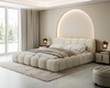 Glamour Wolkenbett 180x200 mit Metallrahmen Hellbeige LUX