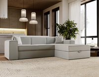 Ecksofa L-form SANTO Grau Velvet