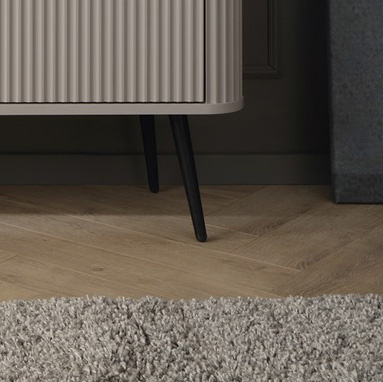 Modern TV-Schrank mit Fronten gefräst Weiß CARLO 