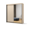 Schwebetürenschrank mit LED-Beleuchtung FLORE Beige