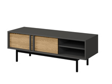 Japandi Design TV-Schrank Eiche geölte/ Anthrazit MALTS