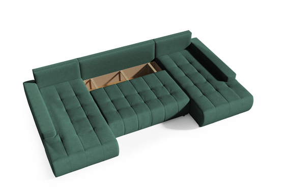 Großes Ecksofa in U-Form für Wohnzimmer MONA Beige