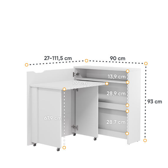 Schreibtisch Work Concept , Klappbarer Schreibtisch,multifunktionales Sideboard