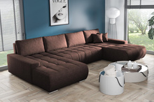 Großes Ecksofa in U-Form für Wohnzimmer MONA Braun