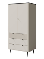 Zweitüriger Kleiderschrank LILIA Kaschmir + Graphit