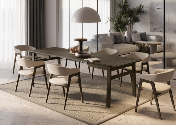 Design Esstisch Holz skandinavisch Eiche dunkel PAPHO