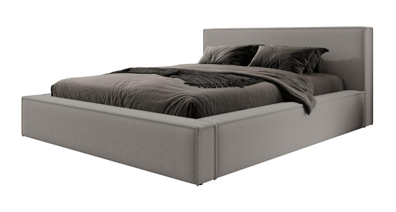 Boucle-Bett mit Stauraum Graphit 160x200