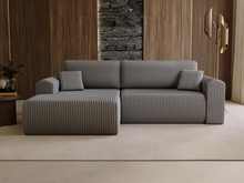 Design Ecksofa Cordstoff Graphit