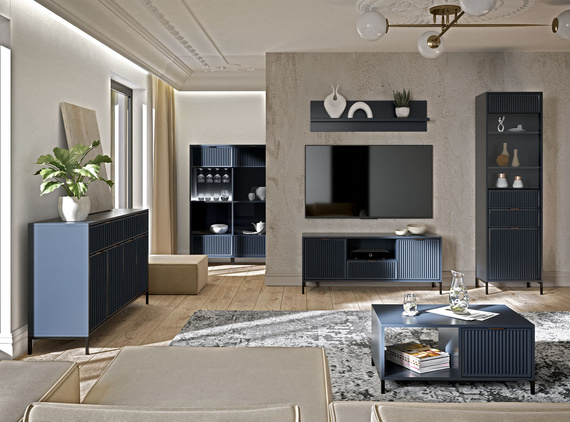 Couchtisch mit Schublade VIVAS Blau