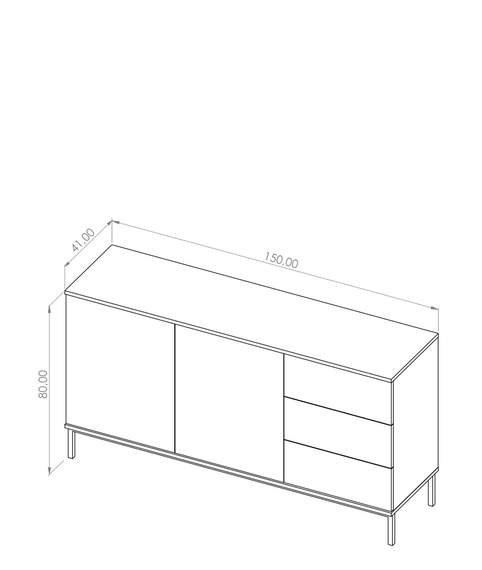 mit 3 Schubladen und 2 Türen, Modern Wohnzimmer, MENS