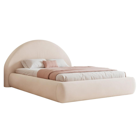 Runde Formen Polsterbett Creme 120x200