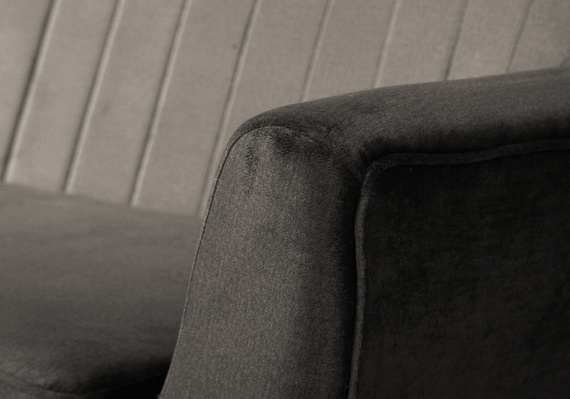 Velours-Sofa TULIO Komfortabel GRAPHIT