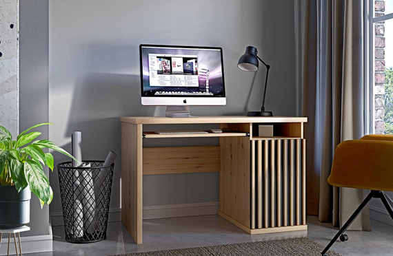 Schreibtisch mit Lamellen im Loft stil BORDO Eiche artisan