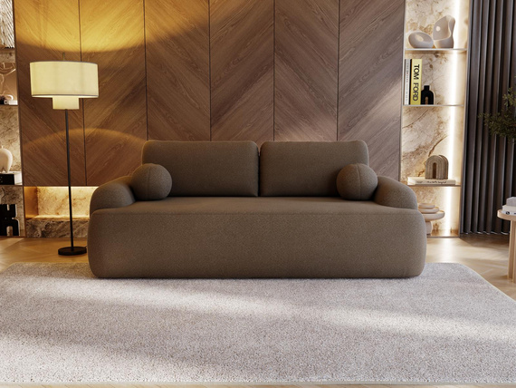 Modern Schlafsofa Bouclé Braun TEDI