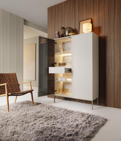 Vitrine für modernes Wohnzimmer LINO Kaschmir