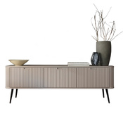 Modern TV-Schrank mit Fronten gefräst Weiß CARLO