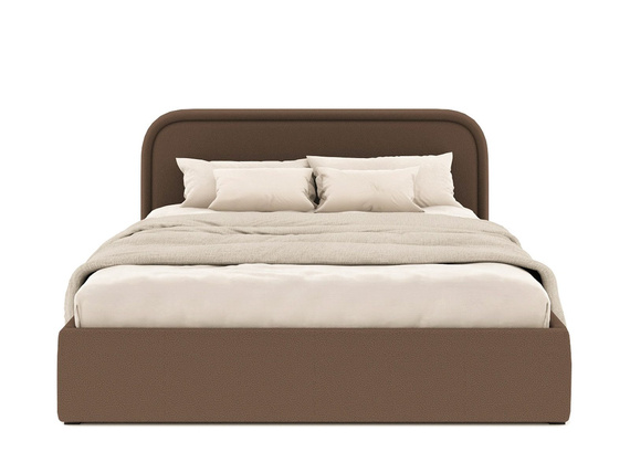 Braun Polsterbett 160x200 mit Bettkasten Holzrahmen SAGA