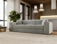 Schlafsofa modern 252 cm breit SANTO Grau Cord