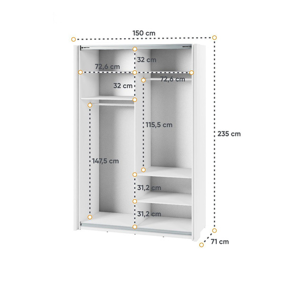 Schwebetürenschrank mit Spiegel LAVIAS