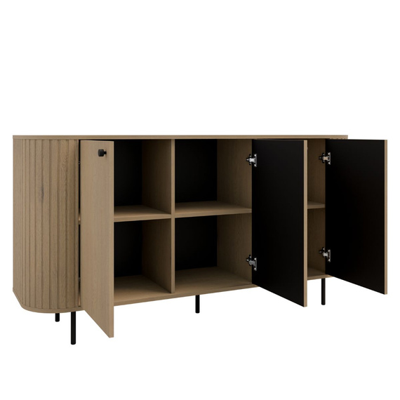 Kommode mit Lamellen japandi Eiche cremona OVI