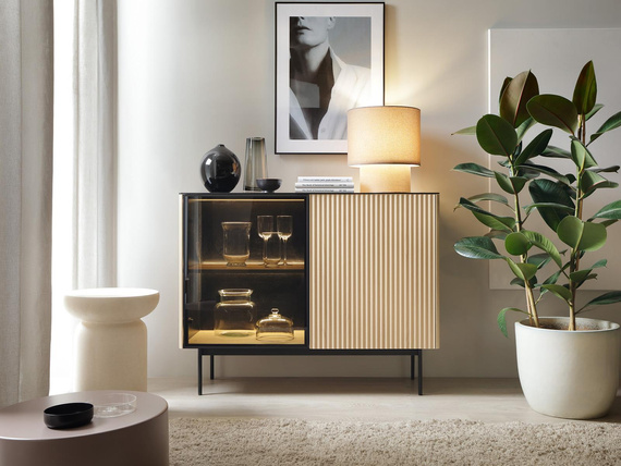 Kommode schmal Eiche vicenza elegant modern 107 cm OMBIS