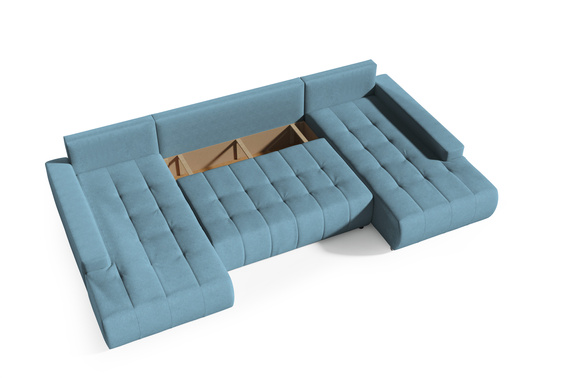 Großes Ecksofa in U-Form für Wohnzimmer MONA Beige