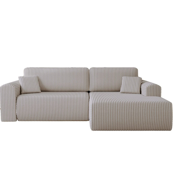 Cordstoff Ecksofa Elegant Grau