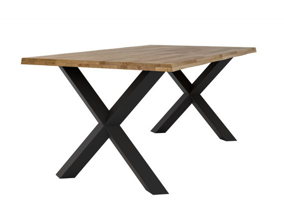 Industrial Esstisch aus Massivholz mit Metallgestell BERGEN