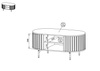 Couchtisch modern mit Lamellen MODERNO Schwarz