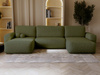Olivgrün Bouclé Sofa U-Form TEDIS