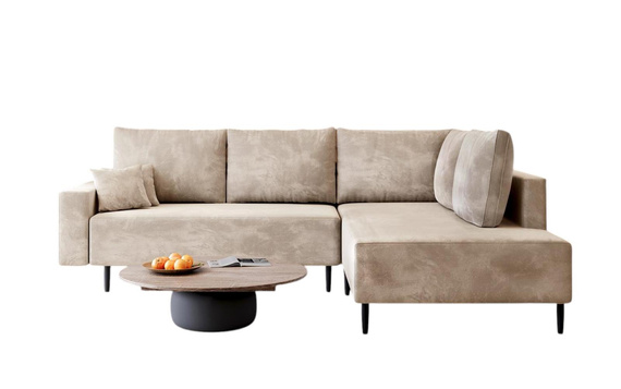Ecksofa mit Bonellfederung bequem Beige modernes L-form BLAIR