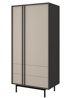 Kleiderschrank mit zwei Schubladen Beige/Anthrazit MALTS