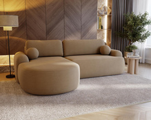 Modernes Ecksofa mit Schlaffunktion L Form OLIO Beige