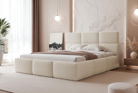 Elegant Polsterbett Hellbeige CANDE 180x200