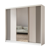 Kleiderschrank MALTA Breite: 240 cm Weiß + Schwarz