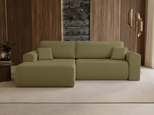 Cordstoff Ecksofa stilvoll Olivgrün