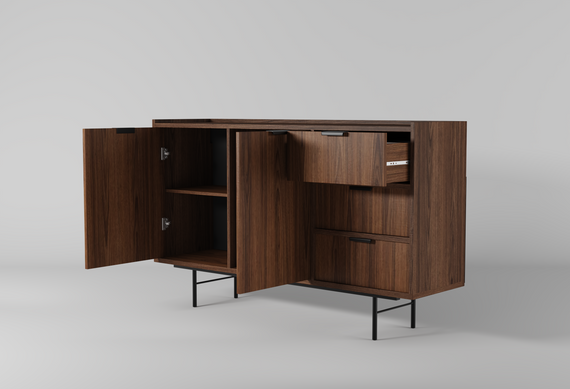  Japandi Kommode Nussbaum Holz COLGO