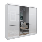 Schwebetürenschrank CINZIA mit Lacobel Glas Weiß