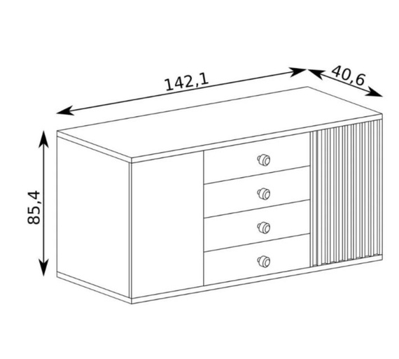 Kommode Sideboard BORDO Eiche Artisan